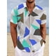 thumbnail image 4 of Camisa de playa con estampado geométrico hawaiano para hombre, estampado gráfico hawaiano degradado, ropa informal de manga corta para la calle, 4 of 5