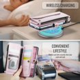 thumbnail image 4 of ShellTech Compatible with Samsung Galaxy Z Fold 7 Crossbody Wallet Case with RFID Blocking Zipper Card Holder & Pen Holder Slot Soft PU Leather Wrist Strap Lanyard Zipper Pocket Purse,Pink, 4 of 12