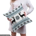 thumbnail image 4 of Ambesonne Nordic Fabric by the Yard Upholstery, Zigzag Reindeer and Snow, 3 Yards, Black White Sky Blue, 4 of 4