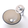 thumbnail image 5 of KRAUS 14 Inch Glass Vessel Sink in Clear Brown with Pop-Up Drain and Mounting Ring in Oil Rubbed Bronze, 5 of 7