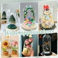 thumbnail image 6 of Clear Glass Dome Clear Glass Display Case with Camel Wood Base Decorative Display Dome Case for Plants Flower Display Photos Medals Decoration Finish Size:4.1x7.5 Inch DIY, 6 of 9