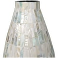 thumbnail image 5 of DecMode 19" Handmade Mosaic Inspired White Mother of Pearl Vase with Pastel Blue and Pink Accents, 5 of 11