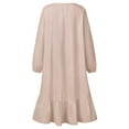 thumbnail image 3 of Liyamei Kids Little Girls Daily Dress Autumn Long Sleeve Solid Irregular Princess Dress Ruffle Casual Party Dresses Outfits Clothes Girls Dresses 7-8 Years, 3 of 5