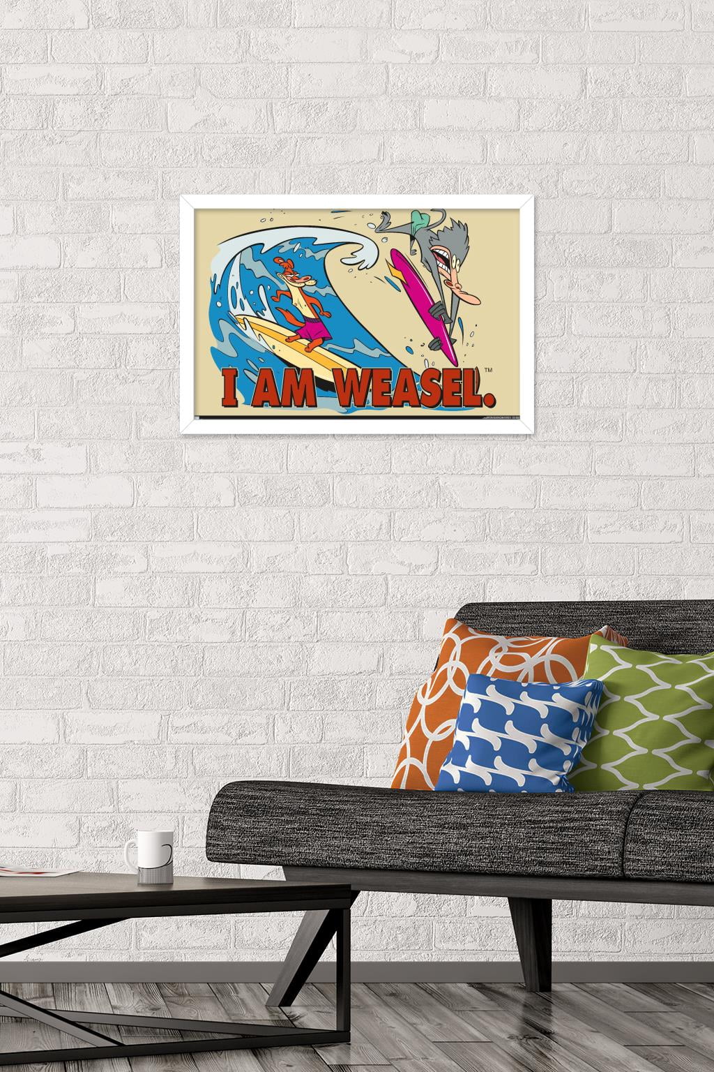 I Am Weasel - Surf Wall Poster, 14.725" x 22.375", Framed
