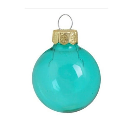 Whitehurst 40ct Turquoise Clear Glass Ball Christmas Ornaments 1.25" (30mm)