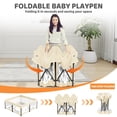 thumbnail image 3 of Foldable Baby Playpen with Mat, Collapsible Play Pen for Babies and Toddlers, Indoor & Outdoor Kids Safety Play Pen, Portable Play Yard with 50 Ocean Balls, 50"×50", Yellow, 3 of 8