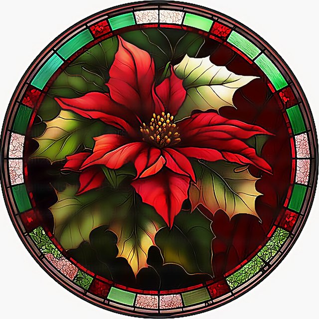 (LP949) Resina Diamante La Serie Navideña Poinsettia Navidad 30*30CM