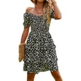 thumbnail image 4 of YNIQUE Women's Dresses Casual Summer Print Ruffle A Line Short Sleeve Mini Floral Dress for Women, 4 of 8