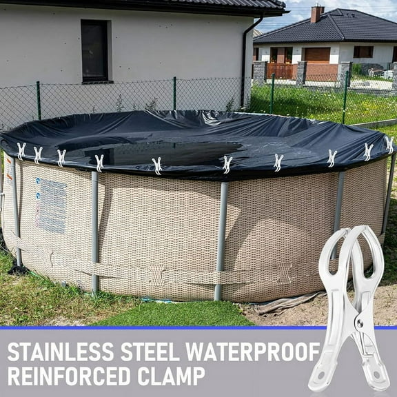 Pool Cover Clips Above Ground Pool, Jumbo Stainless Steel Silver, 4.5 In, 30 Count