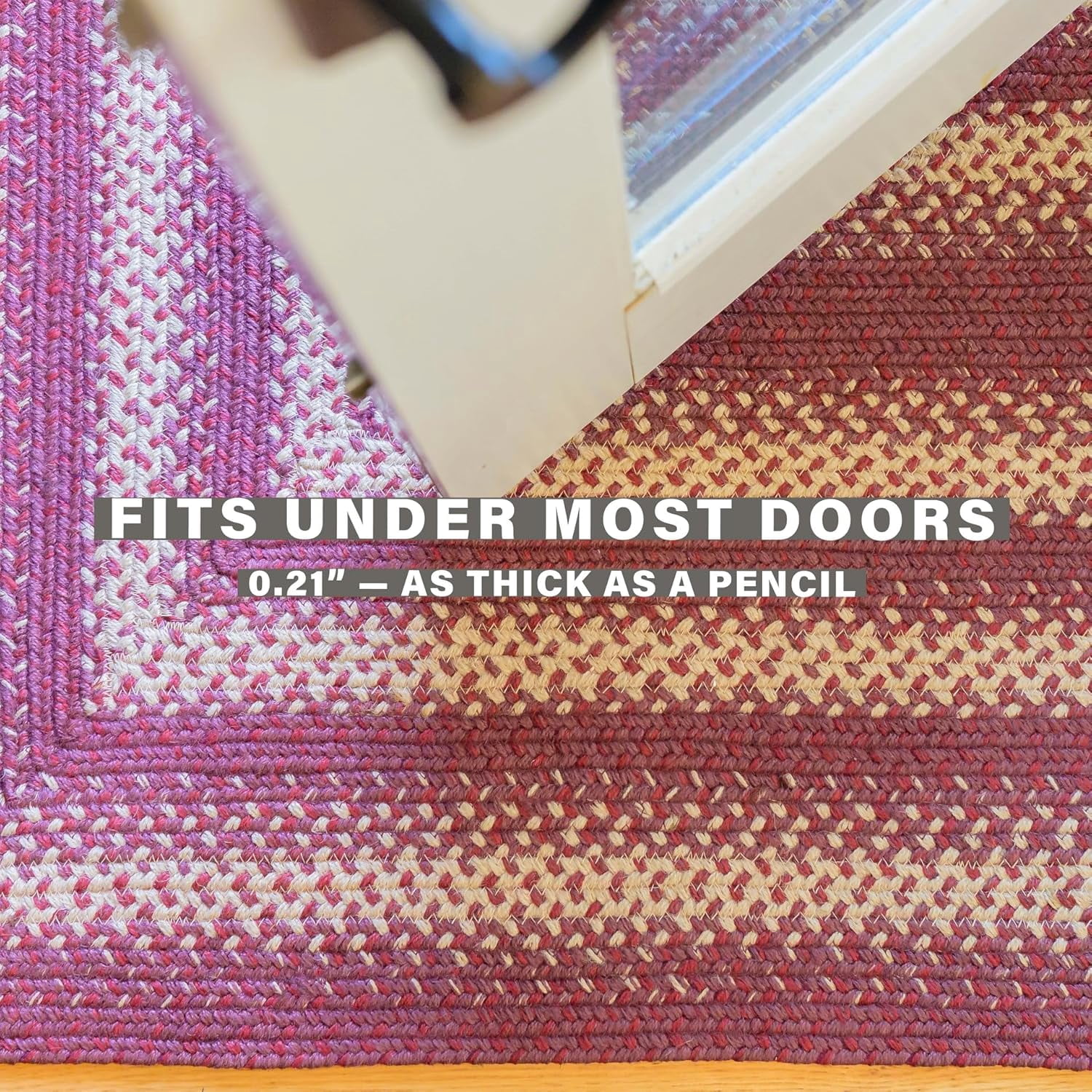 Autumn Maple Burgundy and Tan Small Braided Rug, Jute, 2x3' Rectangle - Rustic Primitive Decor for Kitchen, Bathroom, Everywhere