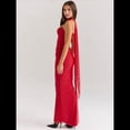 thumbnail image 4 of Vestido Tubo con Hombros Descubiertos para Mujer, Estilo Corsé, Plisado, Ajustado, para Invitada de Boda Formal, Conjunto de Dos Piezas. Rojo M, 4 of 8