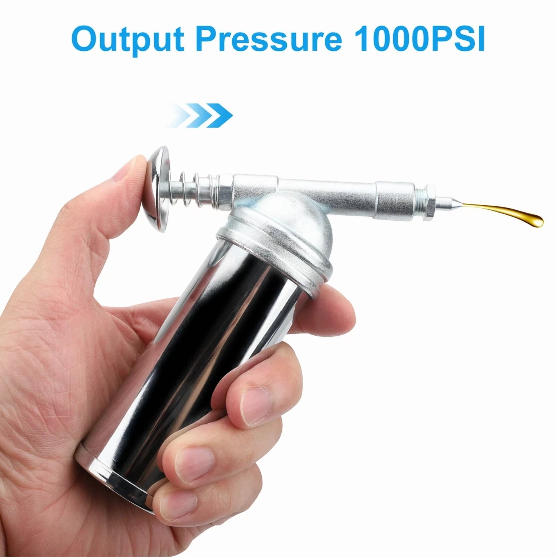 CIRCLE- 3Oz Handheld Mini Grease Gun Injector Adjustable Nozzle 1000Psi Pressure Output