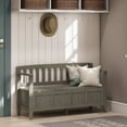 thumbnail image 2 of Brooklyn 48 inch Wide Solid Wood Contemporary Entryway Storage Bench in Farmhouse Grey, 2 of 11