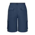 thumbnail image 5 of OGLCCG Men's Cargo Shorts Loose Elastic Waist Summer Wide Leg Hiking Shorts with Pockets Lightweight Outdoor Work Golf Knee Length Shorts,L,Navy, 5 of 6
