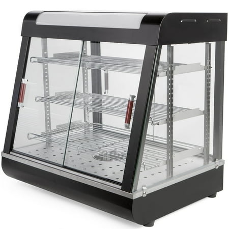 Barton 27" Countertop Commercial Food Warmer Display, 3-Tier Pizza Pastry Case w/LED, Removable Shelves