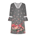 thumbnail image 4 of SMihono Robe d'Été pour Femmes Grande Taille Mode d'Été pour Femmes Manches Mi-Longues Imprimée Camisole à Col en V Bretelles Robe Chandail, 4 of 5