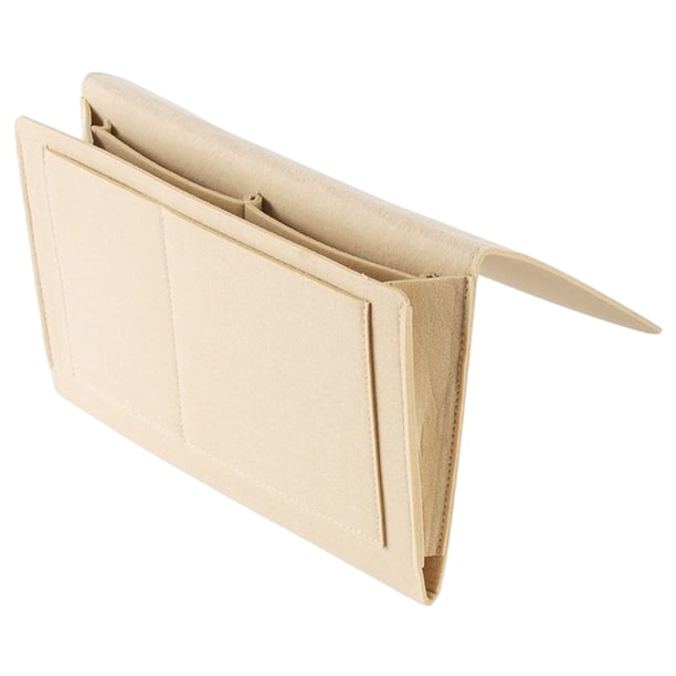 Organizador de bolsa de lona Injueey para cama color crema