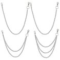 thumbnail image 1 of Cadenas de jeans de 4 piezas con cierre de langosta, cadena de billetera de metal para llaves, billetera, jeans, bolso, 1 of 5