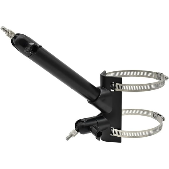ERDS-2-in-1 Pole Mount for Outdoor Security Cameras and Solar Panels, Universally Compatible with Ring, Arlo, Eufy, Wyze and Other Solar Cams - Black