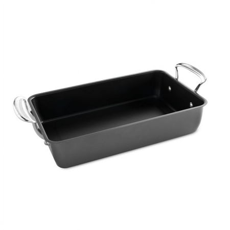 Nordic Ware Oven Essentials Red Enameled Aluminized Steel Large Roaster, 17.5 x 9.5 Inch
