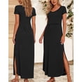 thumbnail image 3 of Women's Split Maternity Long Dresses Nursing Dresses for Breastfeeding, 3 of 6