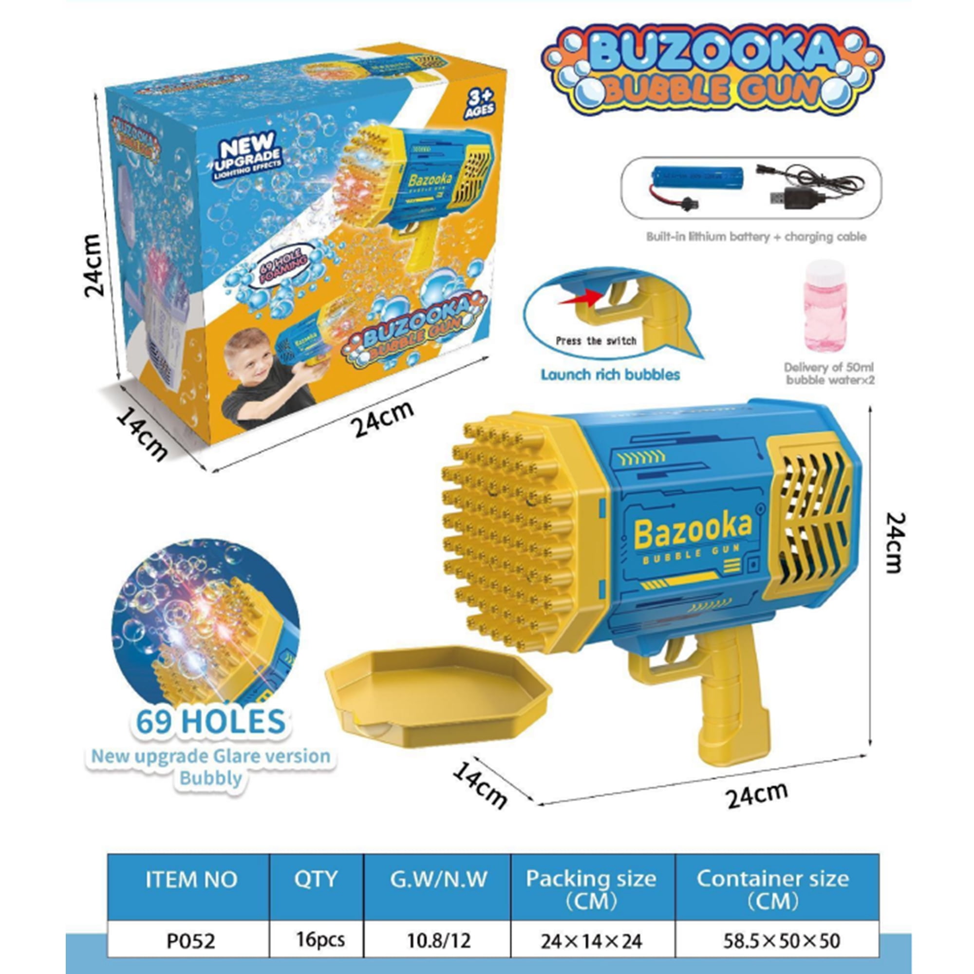 Bubble Gun Machine Rocket 12 Hole Bubble Maker, Shop Now For Limited-time  Deals