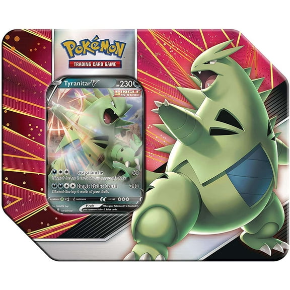 Pokemon V Strikers Tyranitar V Tin Set (5 Booster Packs & Promo Card)