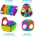 thumbnail image 2 of DEA 5pc Kids' Play Tents & Tunnels - Ball Pit for Toddlers, Basketball Hoop, Crawling Tubes, Pop-Up Playhouses, Baby Obstacle Course for Indoor or Outdoor Use, 2 of 17