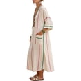 thumbnail image 3 of Levmjia Womens Striped Maxi Dress V Neck Casual Beach Cover Up Boho Kaftan with Pockets Flowy Crinkle Fabric loose Summer Vacation Outfit, 3 of 3