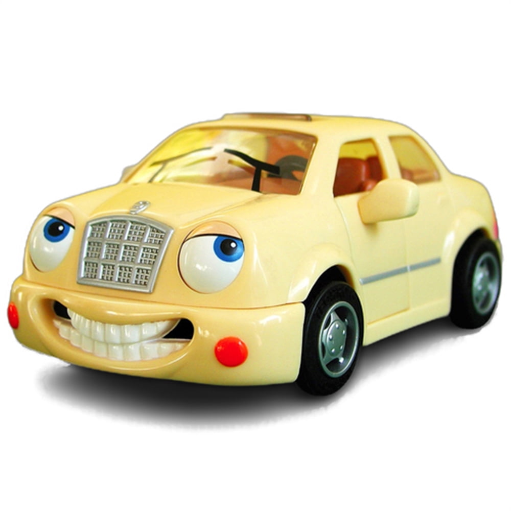 The Chevron Cars Collectible Moving Parts Yellow Sedan Leslie