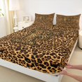 thumbnail image 4 of jejeloiu Leopard Print Monogram F Bed Sheets For Girls,Classic Animal Initial King Sheets For Kids,4-Piece, 4 of 6
