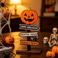 thumbnail image 5 of Wooden Table Centerpieces Decoration, Halloween Pumpkin Ghost Theme, Tiered Tray Decor, 5 of 5