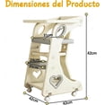 thumbnail image 2 of Taburete de Cocina 4 en 1, Torre de Aprendizaje Montessori con 2 Niveles de Ajuste de Altura, Cinturones De Seguridad Ajustable, Placa Giratoria de 240 °, Ruedas de 360 Grados, 80*51*42cm (Gris), 2 of 9