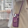 thumbnail image 6 of Dteck Wallet Case for iPhone 15 Plus, Cute Luxury Bag Design, Elegant Purse Flip Card Pouch Cover Soft PU Leather Case with Shoulder Strap,Deep Purple, 6 of 6