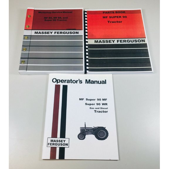 Massey Ferguson Super 90 Tractor Service Operators Parts Manual Catalog Set