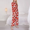 thumbnail image 3 of Fotbe Hand Drawn Tomatoes Conjunto de Pijama de Manga Larga para Mujer con Estampado, Ropa de Dormir de 2 Piezas, Conjunto de Casa Suave y Cómodo con Bolsillos-Small, 3 of 7