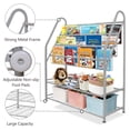 thumbnail image 3 of aboxoo Metal Kids Grey Bookshelf Large Freestanding for Children Room 32 in Toy Organizer Large Stable Bookcase Bookstore Library Book Unit Storage Kids Bed Living Room, 3 of 8