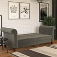 thumbnail image 3 of DHP Dante Upholstered Futon, Gray Velvet, 3 of 21