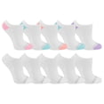 thumbnail image 4 of Fruit of the Loom Cushion Everyday No-Show Socks for Women, White Assorted, Sizes 4-10 (10-Pack), 4 of 5