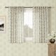 thumbnail image 1 of Cortinas con dos paneles, color verde salvia, diseño floral, 115 x 114 cm, mezcla de lino, 1 of 7