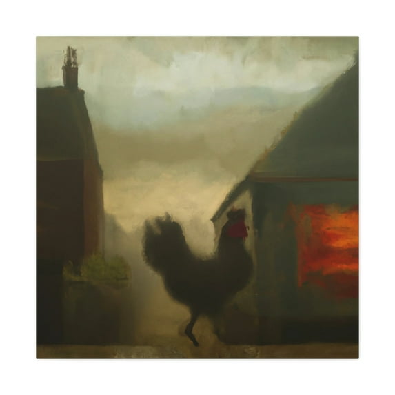 Surreal Rooster Mural - Canvas