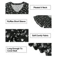 thumbnail image 2 of CASSIE LIZ Plus Size Short Sleeve Tops for Women 5X Casual White Floral Black Pullover V Neck Swing Flowy Blouses Loose Fit Pleated Shirts Tunics Spring Summer Shirts 5XL 26W 28W, 2 of 3