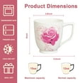 thumbnail image 4 of 15oz Pink Rose Fine Ceramic Mug, Romantic Floral Coffee/Tea Cup, Decorative Drinkware with Elegant Rose Design, Gift for Her, Dishwasher Safe, Elegant Mug for Home Kitchen & Gifting, 4 of 7