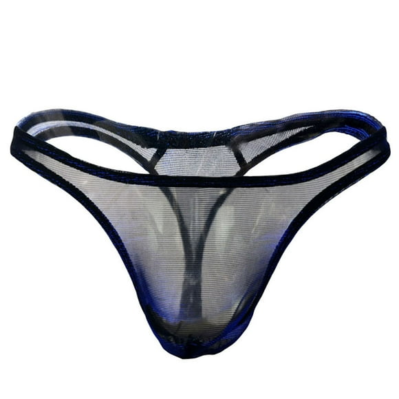Zjloe7sa Men's Lingerie Set Men's Lingerie Underwear Mesh Discoloration G-string Thongs Panties Briefs Navy