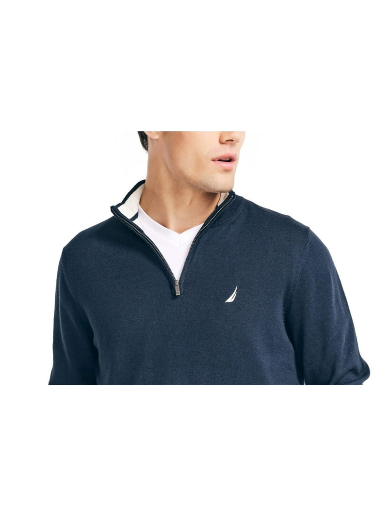 Nautica Men's Navtech Quarter Zip Sweater, Dark Blue, Size 3XL