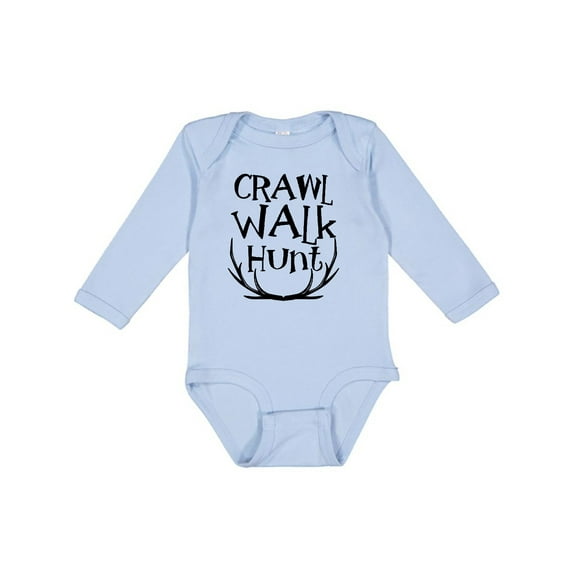 Inktastic Crawl, Walk, Hunt Boys or Girls Long Sleeve Baby Bodysuit