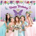 thumbnail image 4 of Butterfly Happy Birthday Banner, Purple Butterfly Decorations for Girl Women Butterfly Backdrop for Baby Shower and Fairy Birthday Decorations, Butter, 4 of 4