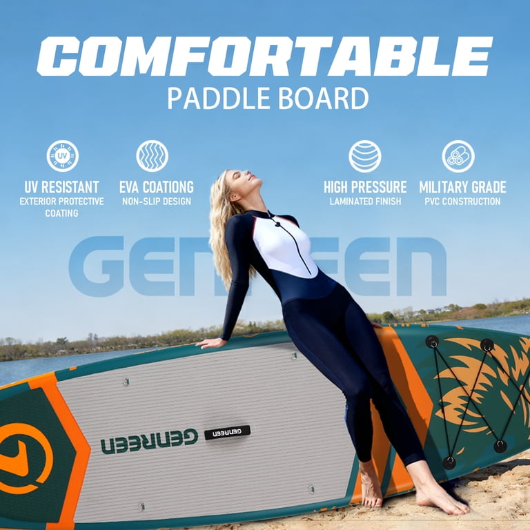 Genreen 11ft Inflatable Stand up Paddle Board (SUP), All-Around