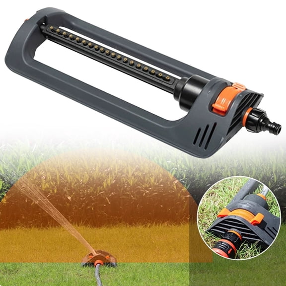 19 Hole Oscillating Garden Sprinkler Automatic Watering Device For Oscillating Sprinkler W/Timer 1 Sq.ft. Quick T Bundle 2 Way Adjustable Black Yellow