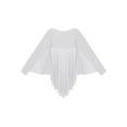 thumbnail image 6 of Aislor Girls Dance Drapey Tunic Tank Pullover Celebration of Spirit Capes Dancewear Chiffon Shawls Shrugs White 10, 6 of 7